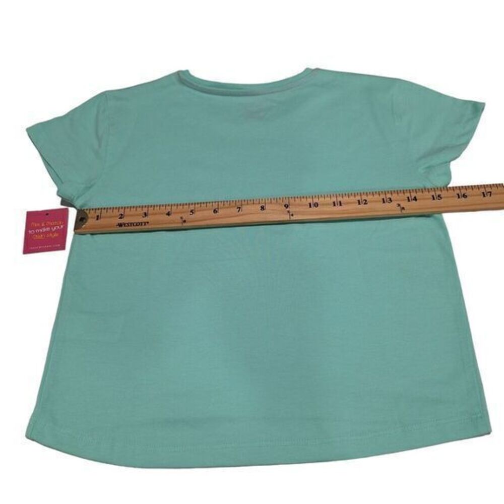 New 3 piece set of blouse and shorts‎ for girl pink/Green size 7/8 - Picture 12 of 16